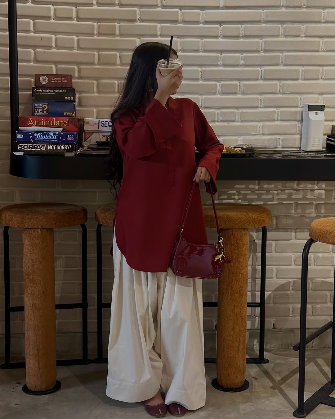 Dynamic Cherry Furshi Co_ord